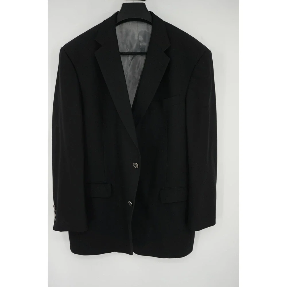 Hart‎ Schaffner Marx Blazer Men's 46L Black Gold Trumpeter Two Button Sport Coat